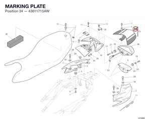 MARKING PLATE 43611715AW diagram position