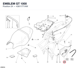 EMBLEM GT 1000 43611771AW diagram position