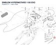 EMBLEM HYPERMOTARD 1100 EVO 43611782A diagram position