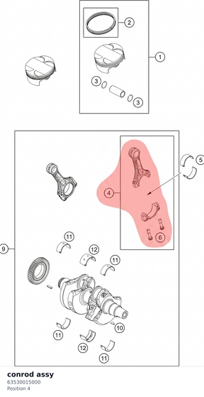 Diagram preview: conrod assy (63530015000)