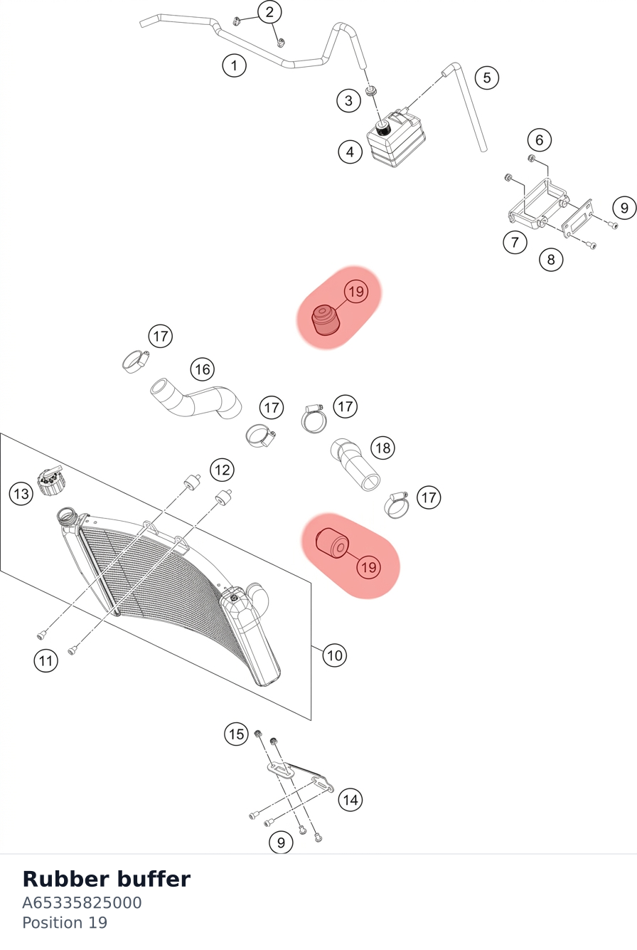 Diagram preview: Rubber buffer (A65335825000)