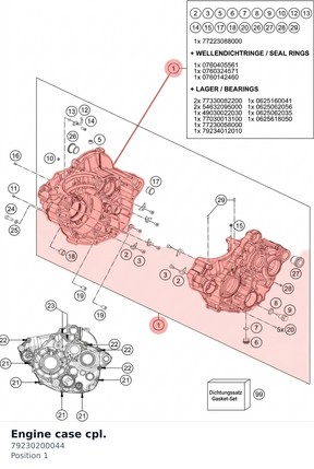 Diagram preview: Engine case cpl. (79230200044)