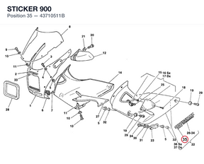 STICKER 900 43710511B diagram position