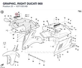 GRAPHIC, RIGHT DUCATI 900 43711051AB diagram position