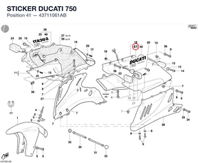 STICKER DUCATI 750 43711061AB diagram position