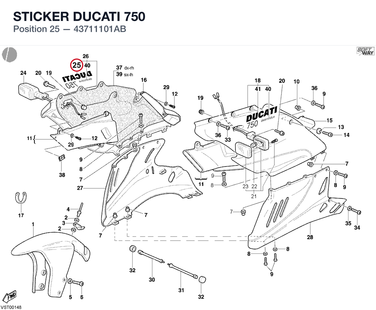 STICKER DUCATI 750