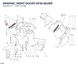 GRAPHIC, RIGHT DUCATI ST4S SILVER 43711141BA diagram position