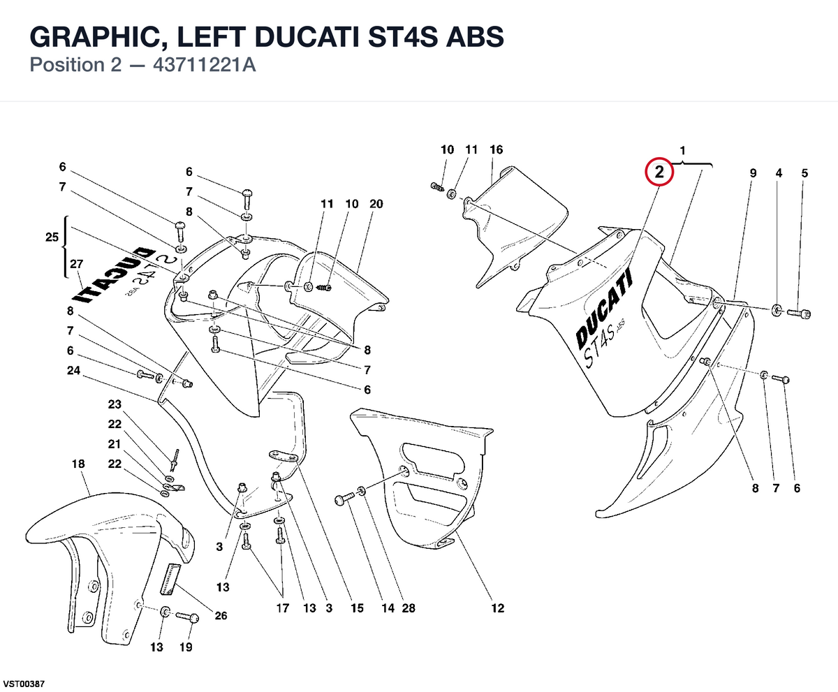 GRAPHIC, LEFT DUCATI ST4S ABS