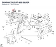 GRAPHIC DUCATI 800 SILVER 43711231AA diagram position