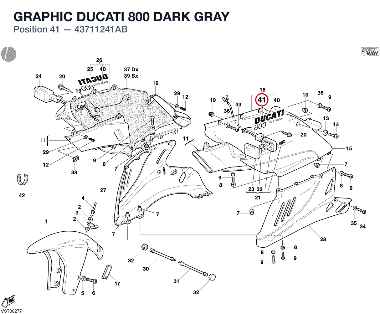 GRAPHIC DUCATI 800 DARK GRAY