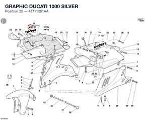 GRAPHIC DUCATI 1000 SILVER 43711251AA diagram position