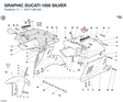GRAPHIC DUCATI 1000 SILVER 43711261AA diagram position