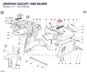 GRAPHIC DUCATI 1000 SILVER 43711261AA diagram position