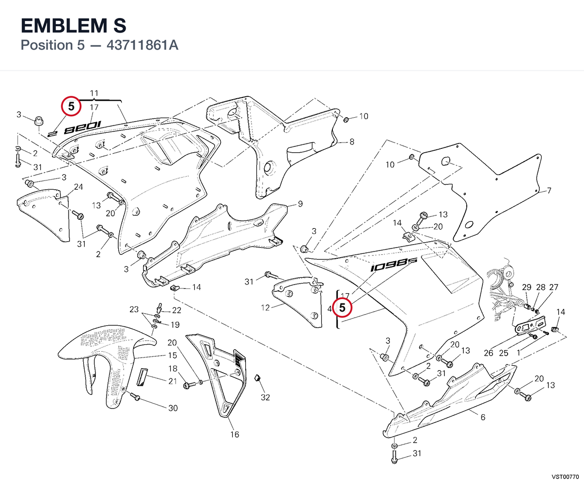EMBLEM S 43711861A diagram position