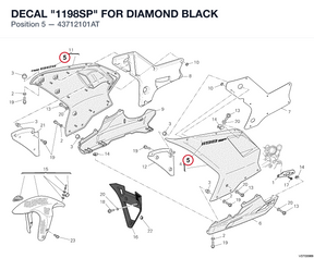 DECAL "1198SP" FOR DIAMOND BLACK 43712101AT diagram position