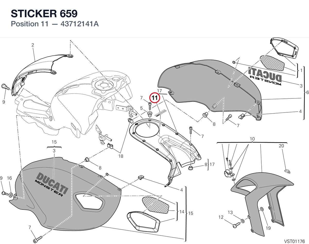 STICKER 659 43712141A diagram position