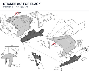 STICKER 848 FOR BLACK 43713071AT diagram position