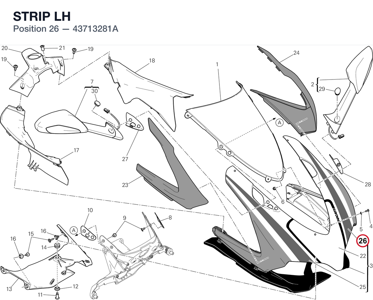 STRIP LH 43713281A diagram position