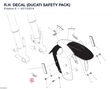 R.H. DECAL (DUCATI SAFETY PACK) 43713351A diagram position