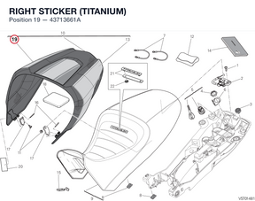 RIGHT STICKER (TITANIUM) 43713661A diagram position