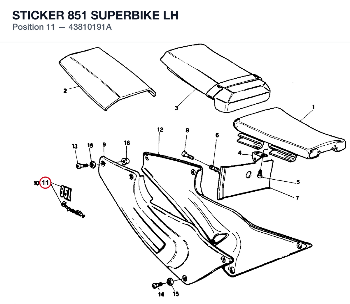STICKER 851 SUPERBIKE LH