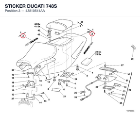 STICKER  DUCATI 748S 43810541AA diagram position