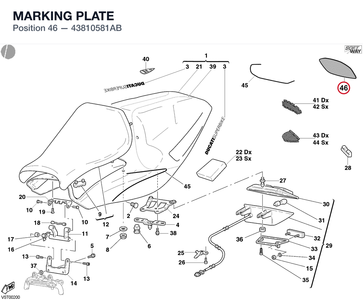 MARKING PLATE 43810581AB diagram position