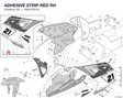 ADHESIVE STRIP RED RH 43810781A diagram position