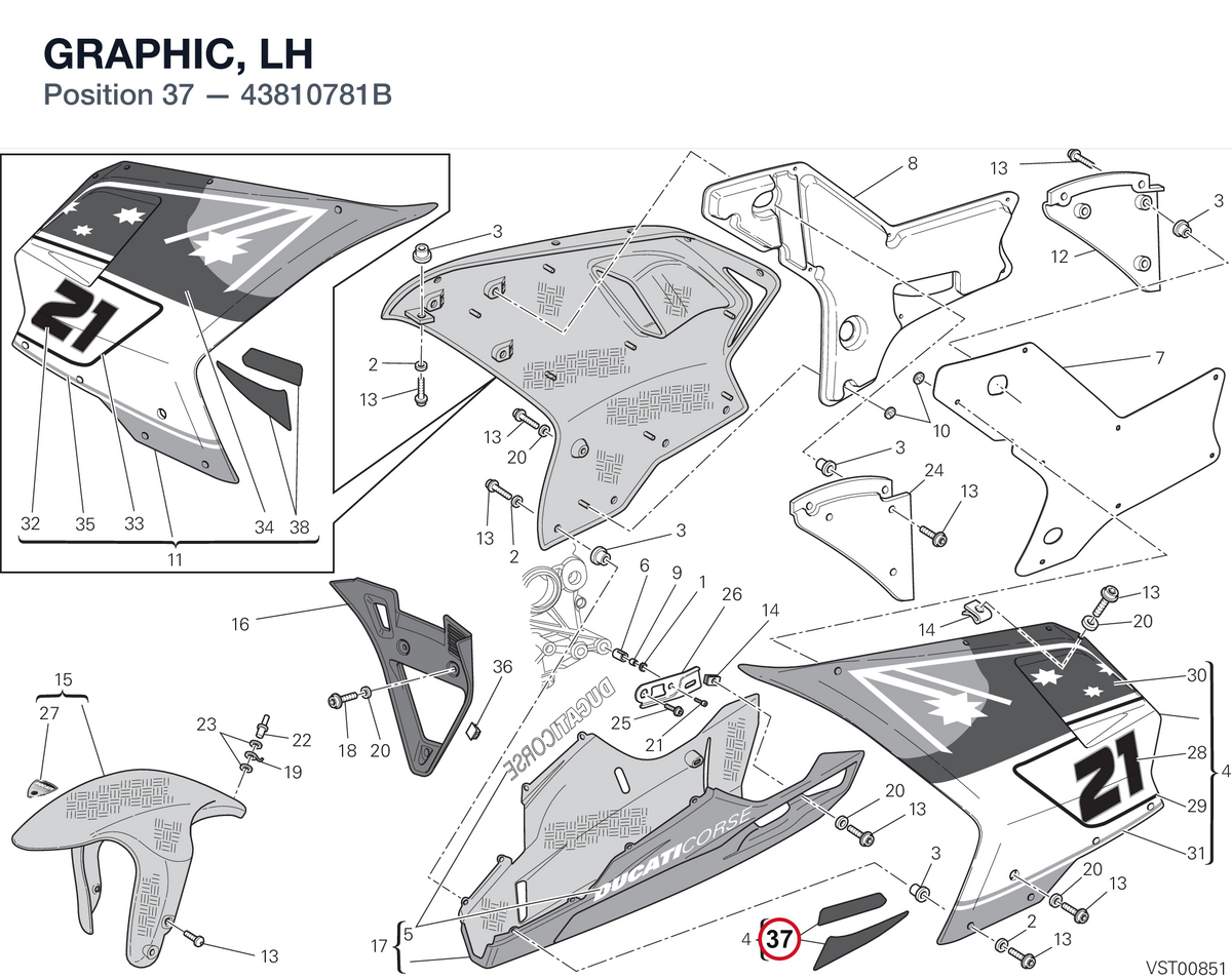 GRAPHIC, LH 43810781B diagram position