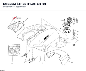 EMBLEM STREETFIGHTER RH 43810801A diagram position