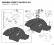 EMBLEM STREETFIGHTER S RH 43810801AS diagram position