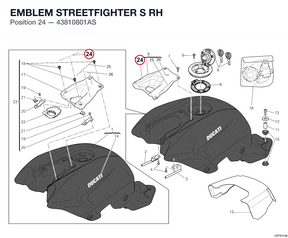 EMBLEM STREETFIGHTER S RH 43810801AS diagram position