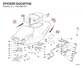 STICKER DUCATI748 43810991AA diagram position