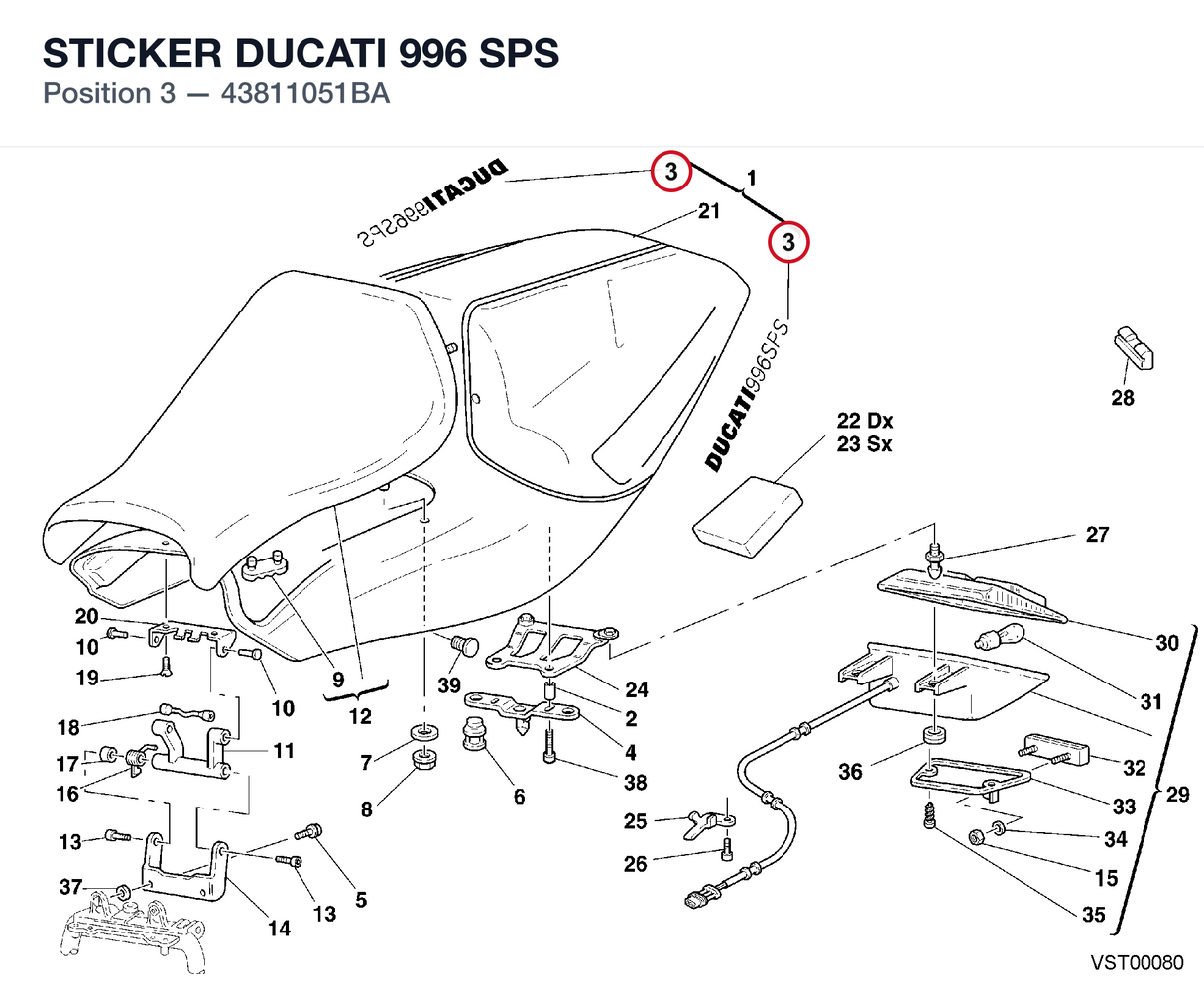 STICKER DUCATI 996 SPS