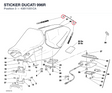 STICKER DUCATI 996R 43811051CA diagram position