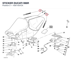 STICKER DUCATI 996R 43811051CA diagram position