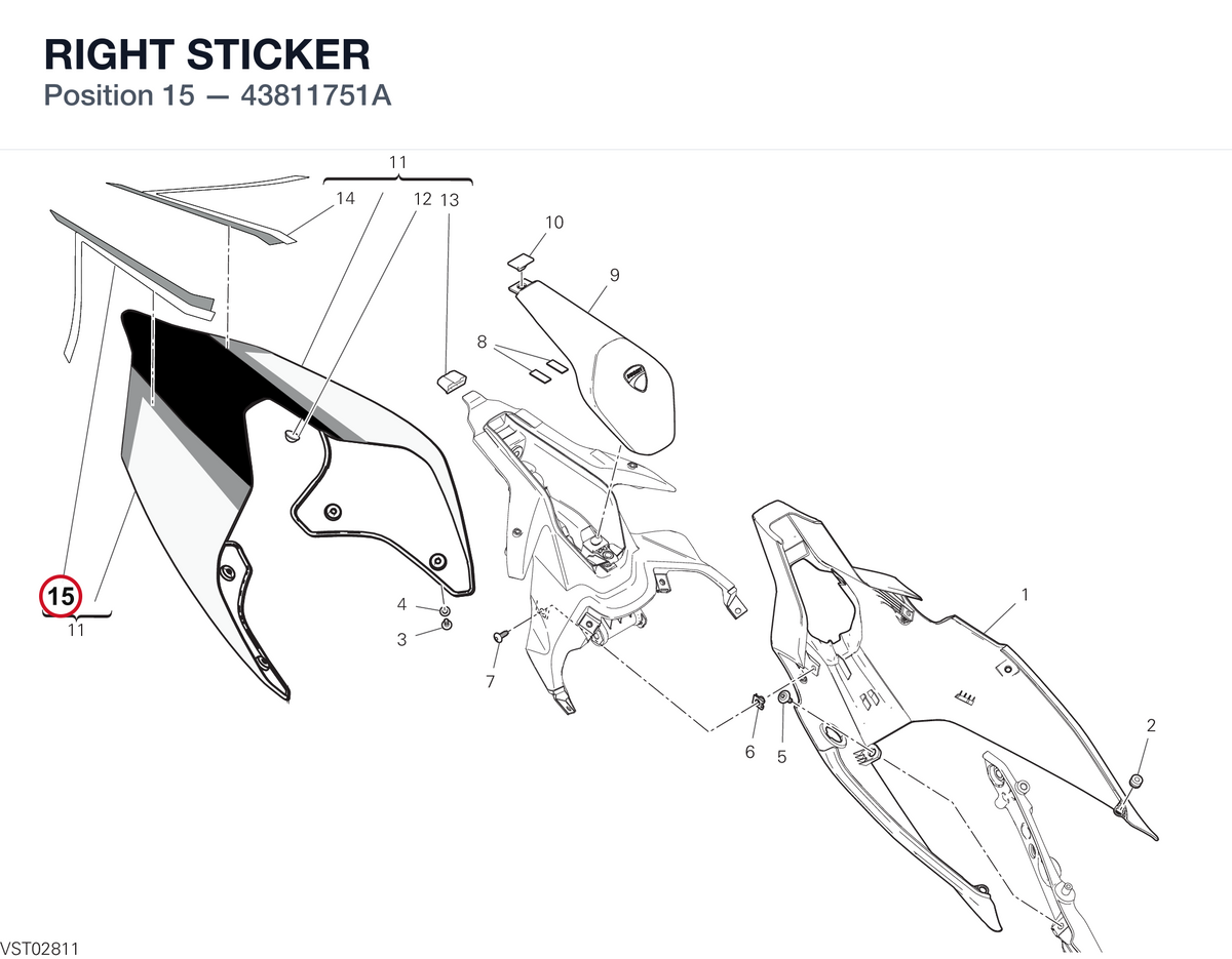 RIGHT STICKER 43811751A diagram position