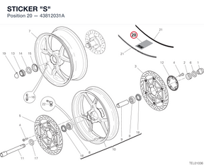 STICKER "S" 43812031A diagram position