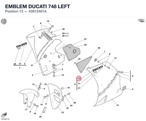 EMBLEM DUCATI 748 LEFT 43812461A diagram position