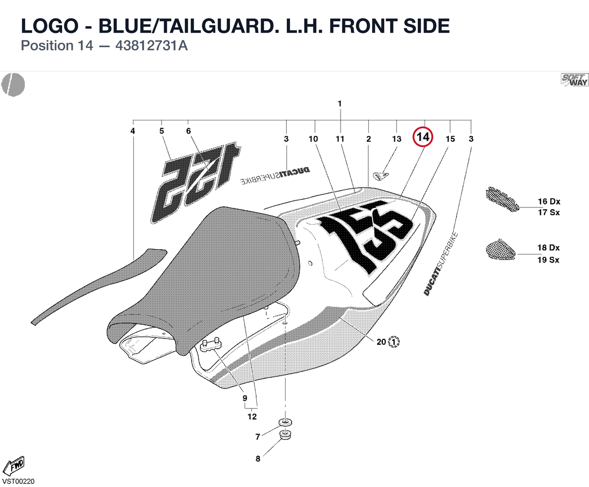 LOGO - BLUE/TAILGUARD. L.H. FRONT SIDE