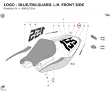 LOGO - BLUE/TAILGUARD. L.H. FRONT SIDE