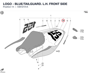 LOGO - BLUE/TAILGUARD. L.H. FRONT SIDE