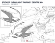 STICKER "HEADLIGHT FAIRING" CENTRE WH 43813281B diagram position
