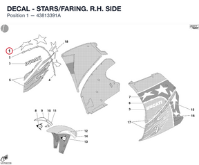 DECAL - STARS/FARING. R.H. SIDE