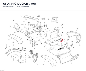 GRAPHIC DUCATI 749R 43813631AB diagram position