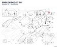 EMBLEM DUCATI RH 43814391A diagram position