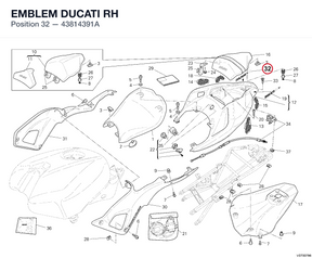 EMBLEM DUCATI RH 43814391A diagram position
