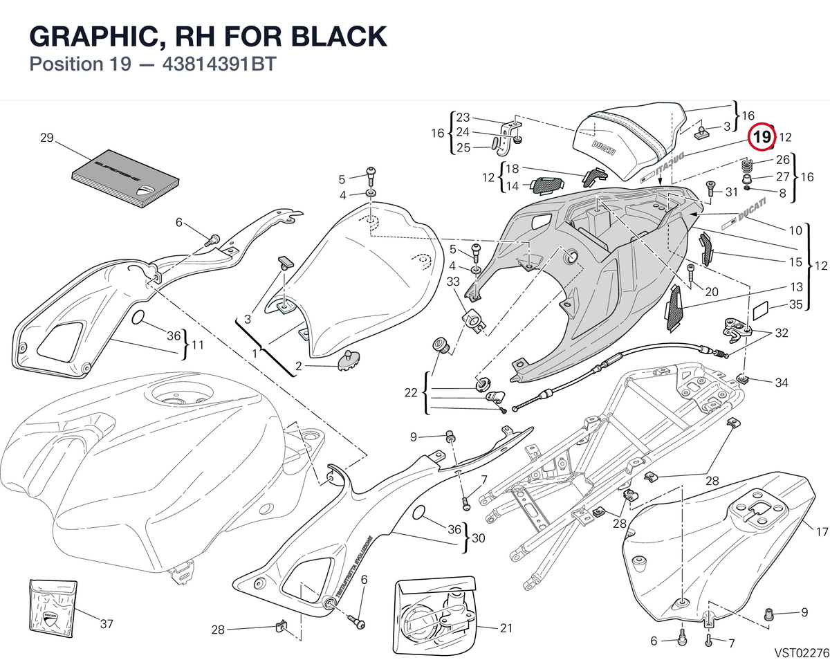 GRAPHIC, RH FOR BLACK 43814391BT diagram position