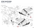 STRIP WHITE/RED 43814401A diagram position