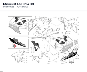 EMBLEM FAIRING RH 43814471A diagram position